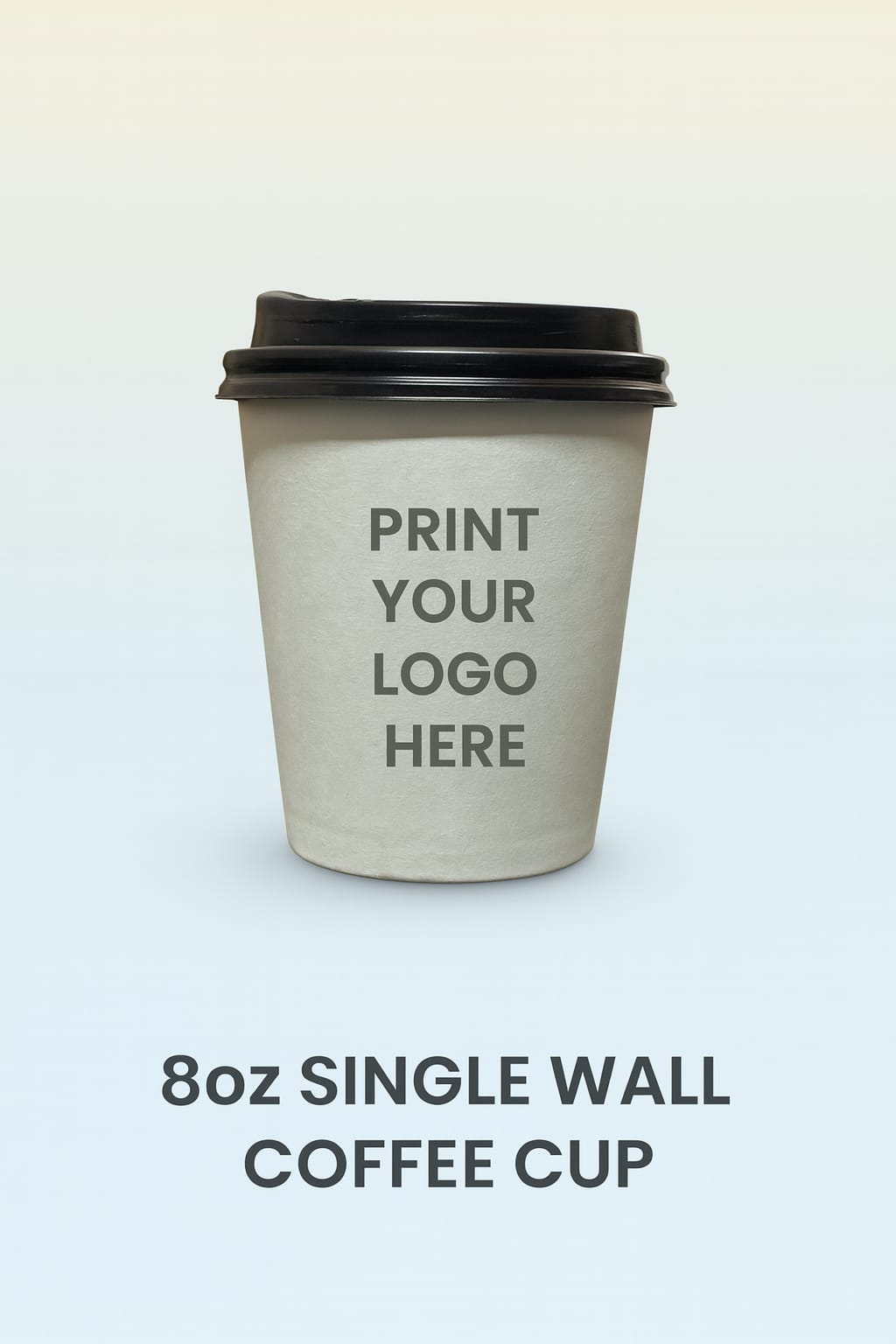 Plain unbranded 8oz paper cup before logo printing